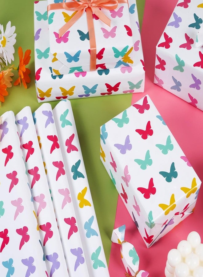 KESTAR Gift Wrapping Paper, Folded 6 Sheets Butterfly Wrapping Paper for Kids Women Men, Recycled Gift Wrapping Paper Sheets for Birthday Holiday Party, 20×28inch Each Sheet - Image 4